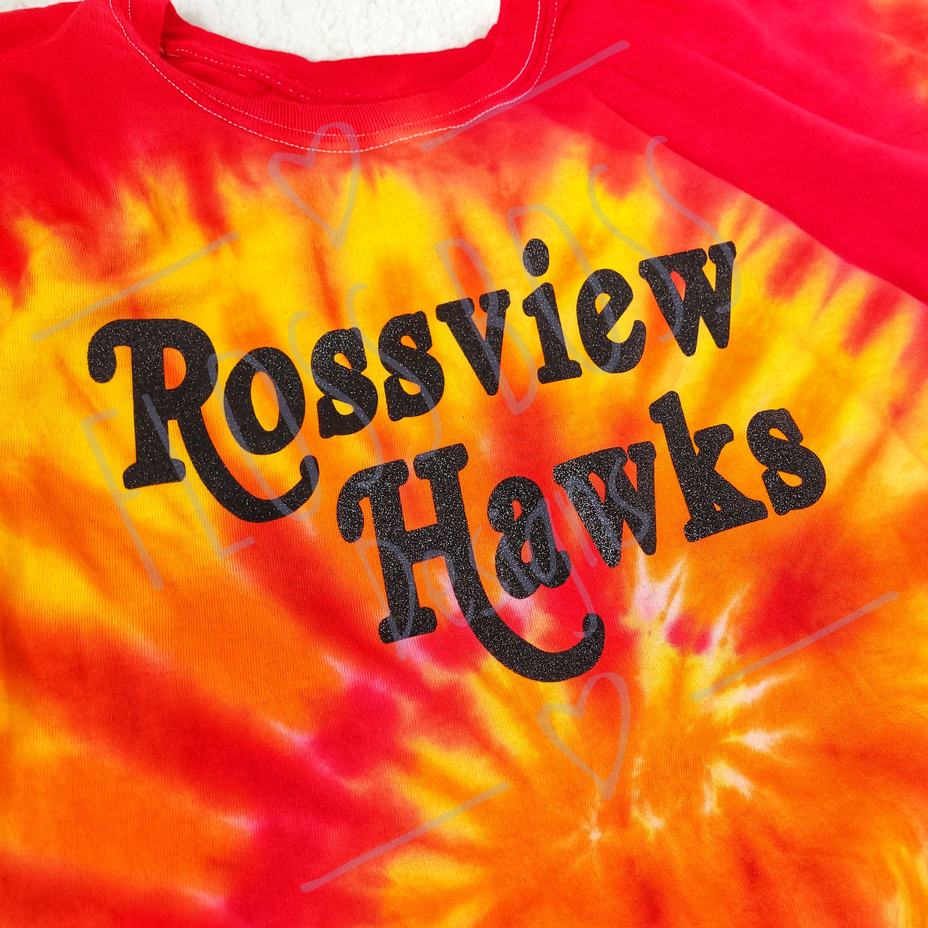 Hawks Red & Yellow Tie dye - Floss Boss Designs
